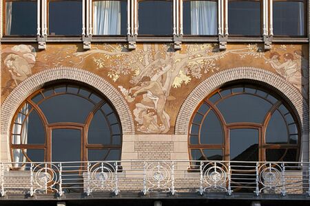 48 rue Defacqz, sgraffito uitgevoerd door Albert Ciamberlani