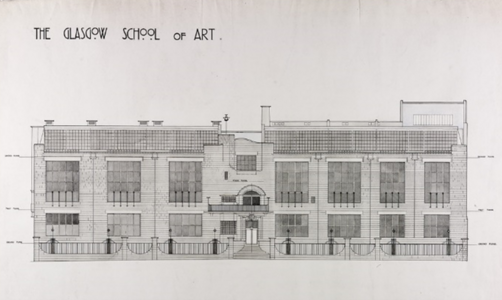 Schets door Mackintosh, Glasgow School of Art, 1896